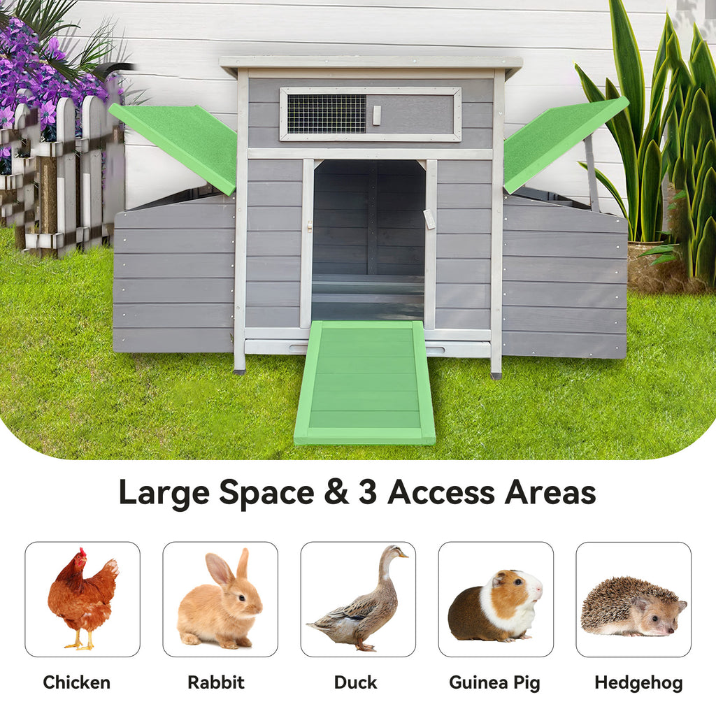 Large Wooden Chicken Coop with Dual Nesting Boxes & Ventilation - product detail image 6