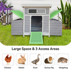 Large Wooden Chicken Coop with Dual Nesting Boxes & Ventilation - product detail image 6
