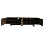 78-inch Modern TV Stand for TVs up to 85", Dark Brown Entertainment Center with Solid Wood Legs, Adjustable Shelves & Ca