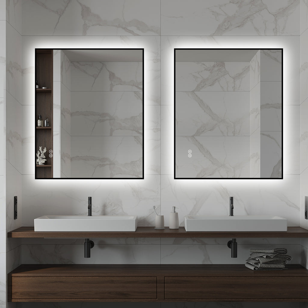 30" x 36" LED Bathroom Mirror with Anti-Fog, Dimmable Light & 3 Color Temperatures