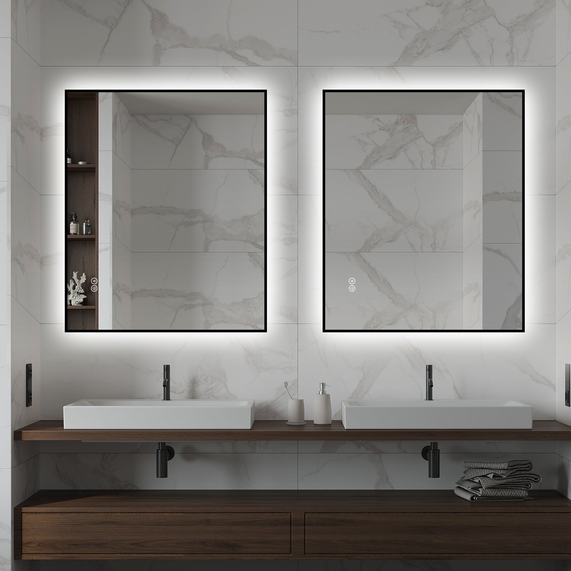 30" x 36" LED Bathroom Mirror with Anti-Fog, Dimmable Light & 3 Color Temperatures