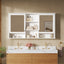 55-inch Wall-Mount Mirror Cabinet with Adjustable Shelves and Soft-Close Doors