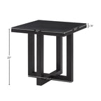 Luno Contemporary End Table in Black – Modern Rectangular MDF Side Table - product detail image 9