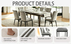 Set of 4 Modern Dark Gray Velvet Dining Chairs with Metal Legs & Adjustable Feet