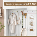 American-Style 4-in-1 Hall Tree with Padded Bench & 4 Hooks - product detail image 7