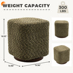 360° Swivel Vanity Stool in Olive Polyester – Makeup Chair & Accent Ottoman - product detail image 8