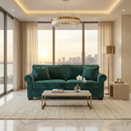 Irlanda Velvet Sofa – Made in USA, 2-Seat Classic Design in Antique Kelly Green - product detail image 9