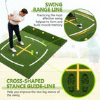 5'x4' Indoor/Outdoor Golf Hitting Mat with Cross Stance Guide & 7 Tee Positions