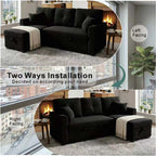 Sleeper sofa shown with pull-out bed extended