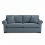 Irlanda sofa styled in a modern living room with neutral decor and natural light