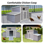 Large Wooden Chicken Coop with Dual Nesting Boxes & Ventilation - product detail image 10