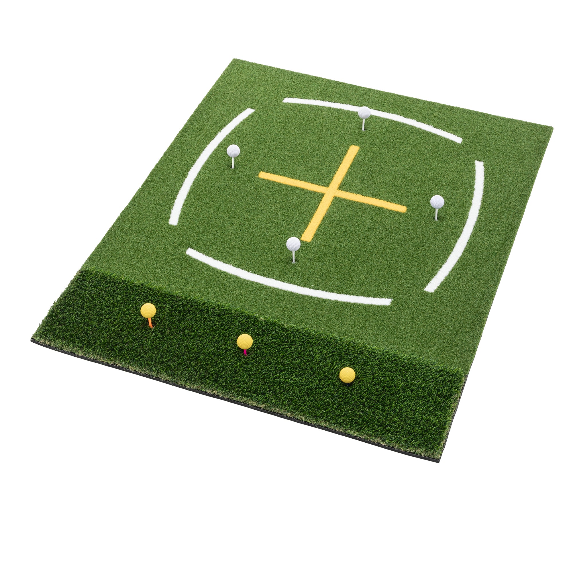 5'x4' Indoor/Outdoor Golf Hitting Mat with Cross Stance Guide & 7 Tee Positions