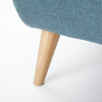 67.25" Blue Fabric Button-Tufted Loveseat with Waffle Stitch & Tapered Wood Legs