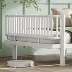 Queen Platform Bed with Storage Drawers, Low-Profile Metal Frame in White