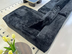96" Black L-Shaped Compressed Sofa – Frameless, No Assembly Required - product detail image 8