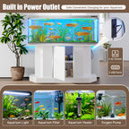 Modern White Aquarium Stand for 55-75 Gallon Tanks – 880 lb Capacity, Built-in Power Outlet & Storage