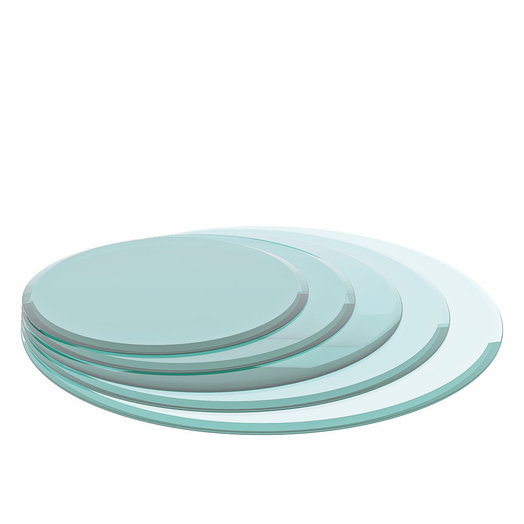38.6-inch Round Tempered Glass Table Top – 0.4-inch Thick with Beveled Polished Edge