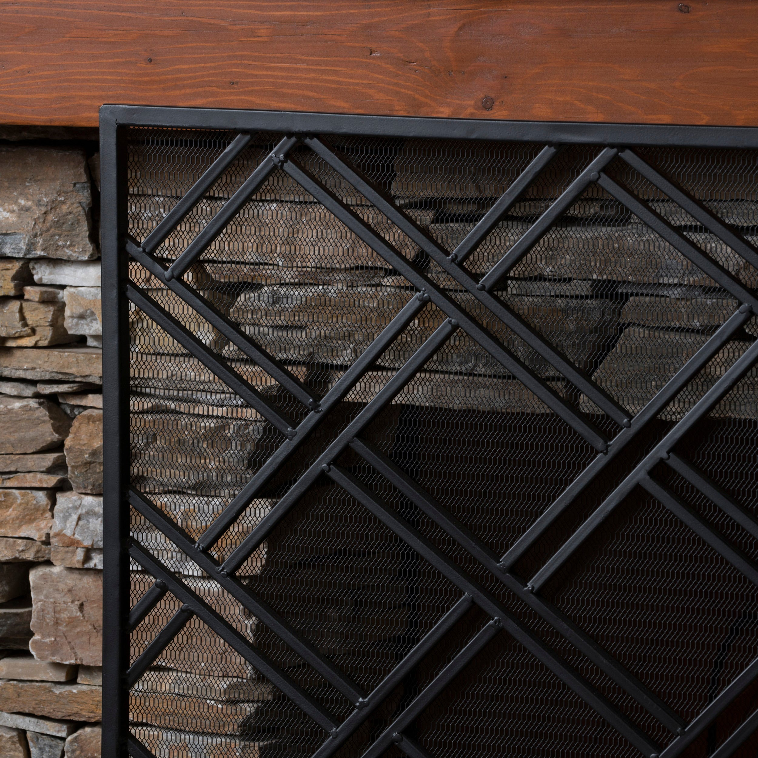 Christopher Knight Home Iron Fireplace Fire Screen – Black - product detail image 5
