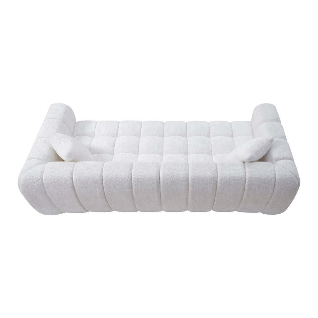 Marshmallow Cloud Compressed Sofa – 102.7" Oversized 4-Seat Boucle Living Room Sofa