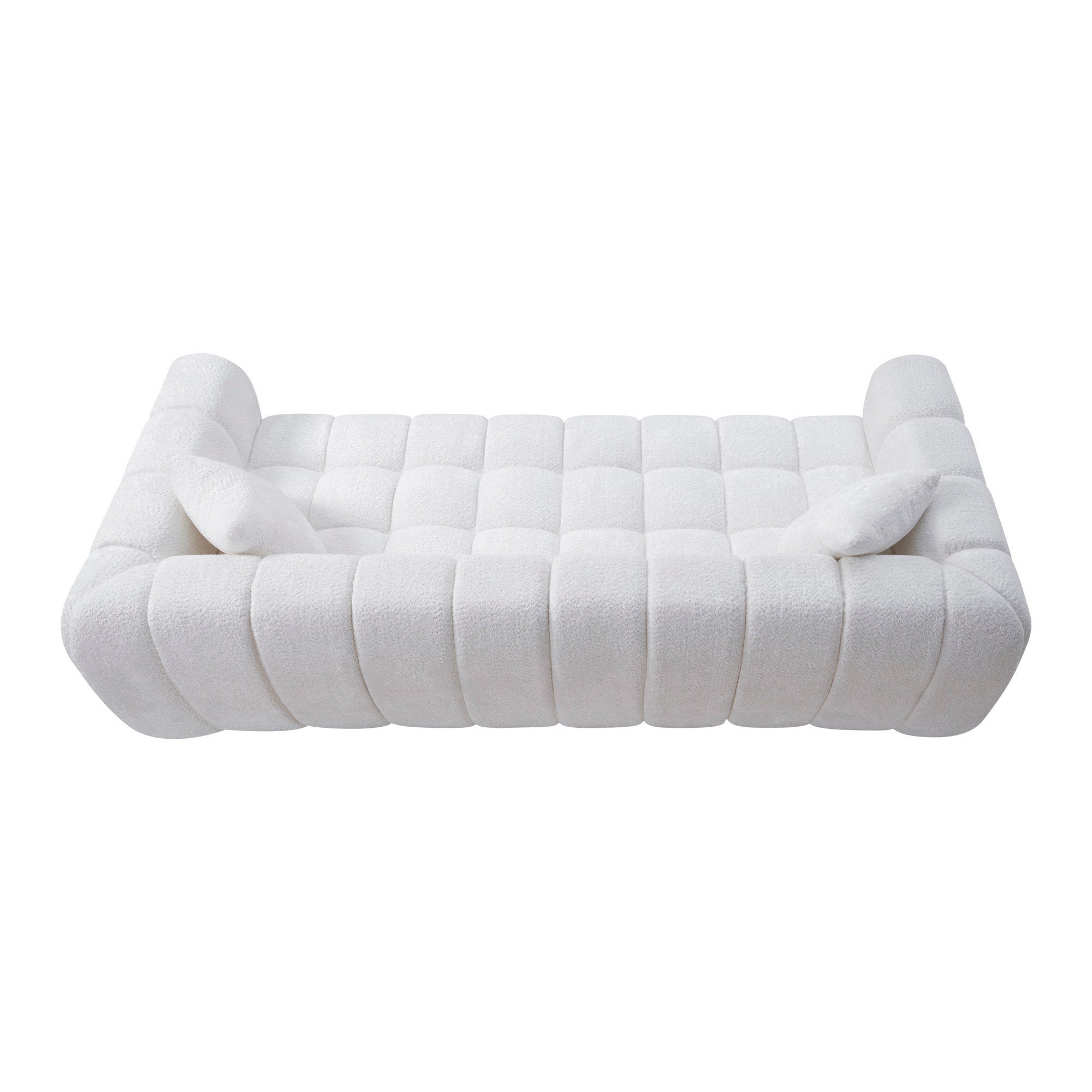 Marshmallow Cloud Compressed Sofa – 102.7" Oversized 4-Seat Boucle Living Room Sofa