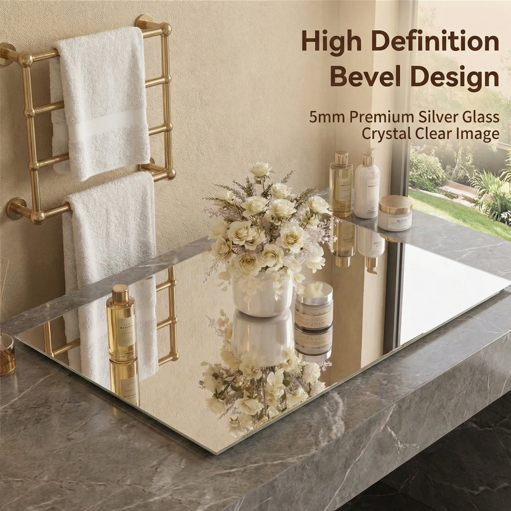 59 in x 16 in Full Length Wall Mirror – 5mm Copper-Free Silver Glass, Shatter-Resistant Backing