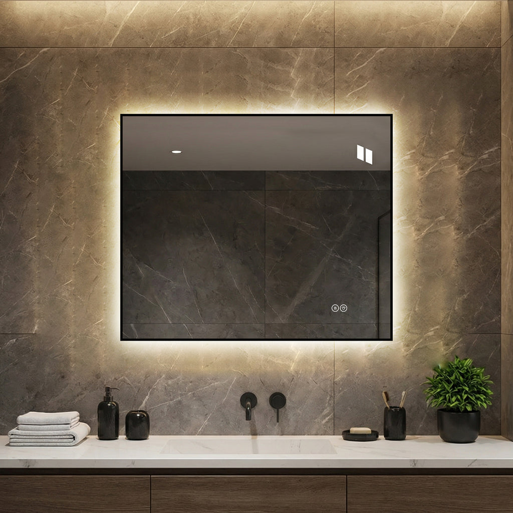 30" x 36" LED Bathroom Mirror with Anti-Fog, Dimmable Light & 3 Color Temperatures