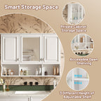 41 Inch Wall-Mounted Mirror Medicine Cabinet with Open Shelf and 3 Doors