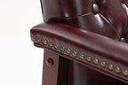 Burgundy Leather Guest Chair with Padded Seat & Arms – Ergonomic Mid-Back Office Chair - product detail image 8