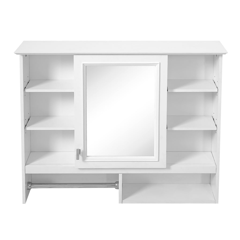 35-inch Wall-Mount Mirror Cabinet with Adjustable Shelves, Soft-Closing Door – Modern Bathroom Storage