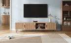 78-inch Modern TV Stand for TVs up to 85", Natural Wood Entertainment Center with Closed Storage & Cable Management