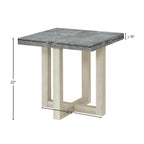 Luno Contemporary End Table – Faux Concrete & White Finish - product detail image 8