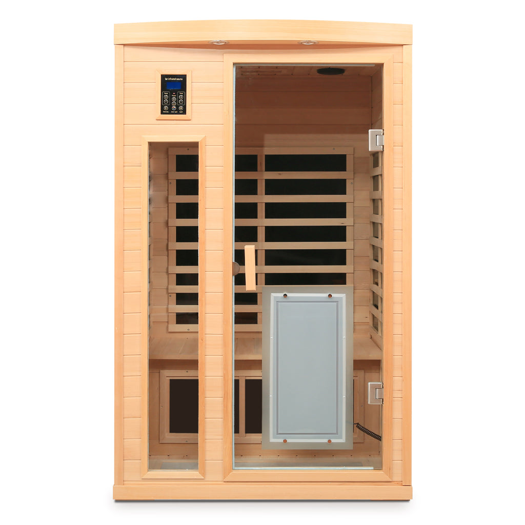 Hemlock Wood Two-Person Far-Infrared Indoor Sauna Room with Low EMF
