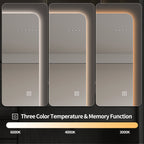 Wall-Mounted LED Full Length Mirror – 63" x 24" Backlit Dressing Mirror with 3 Color Temperatures & Stepless Dimming