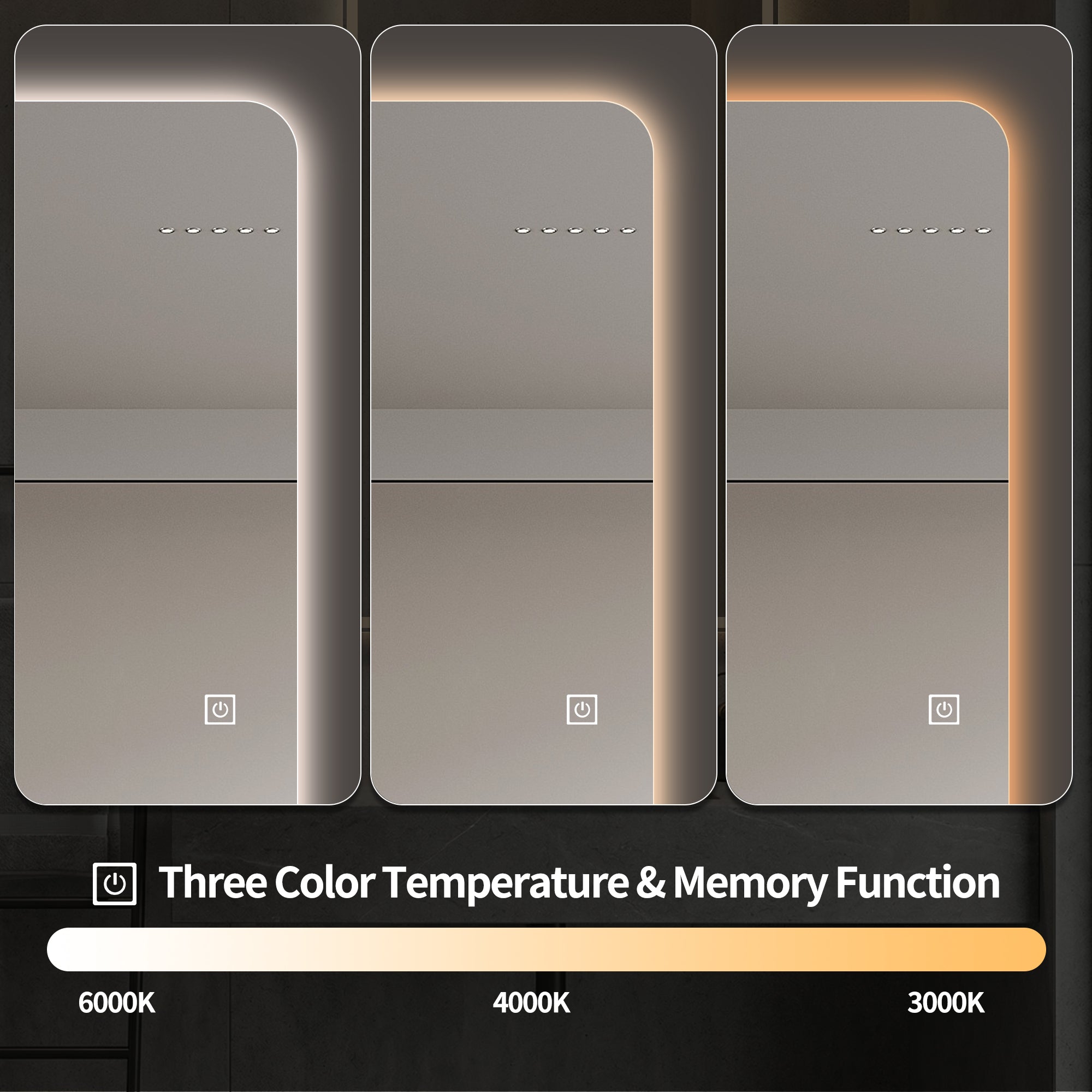 Wall-Mounted LED Full Length Mirror – 63" x 24" Backlit Dressing Mirror with 3 Color Temperatures & Stepless Dimming