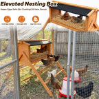 Chicken Nesting Box with Asphalt Roof & Built-in Perch – Solid Wood Coop Accessory