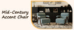Mid-Century Modern Green Accent Chair with Solid Wood Frame & Tufted Cushion - product detail image 7