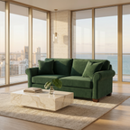 Irlanda Velvet Sofa – Made in USA, 2-Seat Classic Design in Antique Kelly Green - product detail image 10
