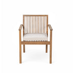 Acacia Wood Patio Dining Chair Set of 2 – Waterproof Cushions, 400 lb Capacity, Brown Frame