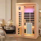 Hemlock Wood Two-Person Far-Infrared Indoor Sauna Room with Low EMF