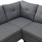 L-Shaped Sectional Sofa with Cup Holders – Dark Gray - product detail image 6