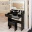 Extra Large LED Mirror Makeup Vanity Table with Stool – 31" x 20", Touch Switch, 3 Light Colors, Adjustable Brightness