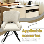 Set of 2 Beige Fabric Dining Chairs with Wood Frame – Modern Soft Cushioned Seating for Kitchen or Living Room