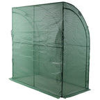 3-Tier Lean-To Portable Greenhouse with Wire Shelves & Zipper Doors – 79" x 39" x 83"