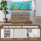Modern White Aquarium Stand for 55-75 Gallon Tanks – 880 lb Capacity, Built-in Power Outlet & Storage