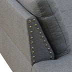 L-Shaped Sectional Sofa with Cup Holders – Dark Gray - product detail image 5