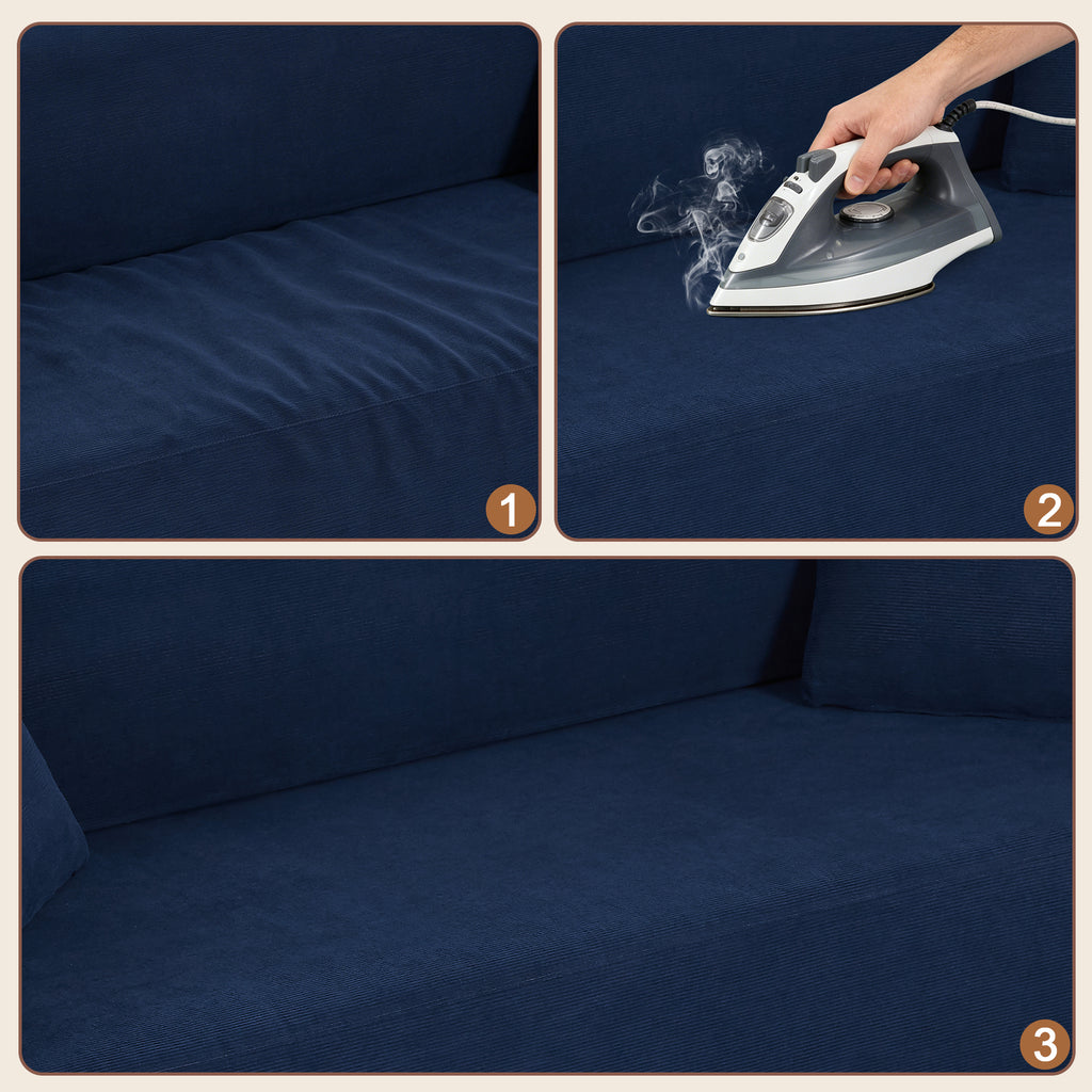3-Seat Corduroy Sofa – No Assembly, Plush Foam & Pocket Spring Support - product detail image 8