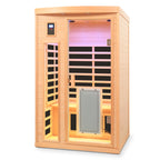Hemlock Wood Two-Person Far-Infrared Indoor Sauna Room with Low EMF