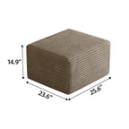 Camel Plush Corduroy Ottoman – No Assembly Required