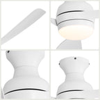 52-inch Low Profile Ceiling Fan with Dimmable Tri-Color LED Light and Quiet DC Motor